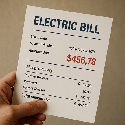 Image of high electric bill