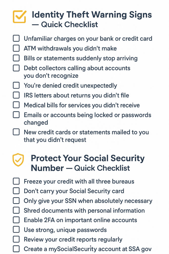 identity theft checklist image