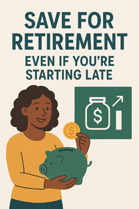 save for retirement even if you're starting late image