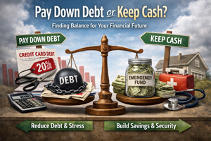 pay down debt or keep the cash image