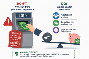 should you withdraw from a 401(k) to pay off debt image