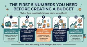 1st five numbers needed before creating a budget image